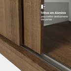 Guarda-Roupa Casal 3 Portas de Correr com Espelho Rustic Madesa Mônaco