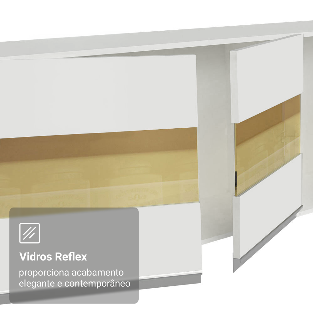 Armário de Cozinha Completa 100% MDF 250cm Branco Smart Madesa 03
