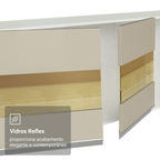 Armário de Cozinha Completa de Canto 100% MDF 448cm Branco/Rustic/Crema Smart Madesa 01