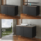 Armário de Cozinha Completa 310cm Preto/Rustic Reims Madesa 01