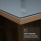 Conjunto Sala de Jantar Mesa Tampo de Vidro 6 Cadeiras Rustic/Cinza/Silver Geórgia Madesa