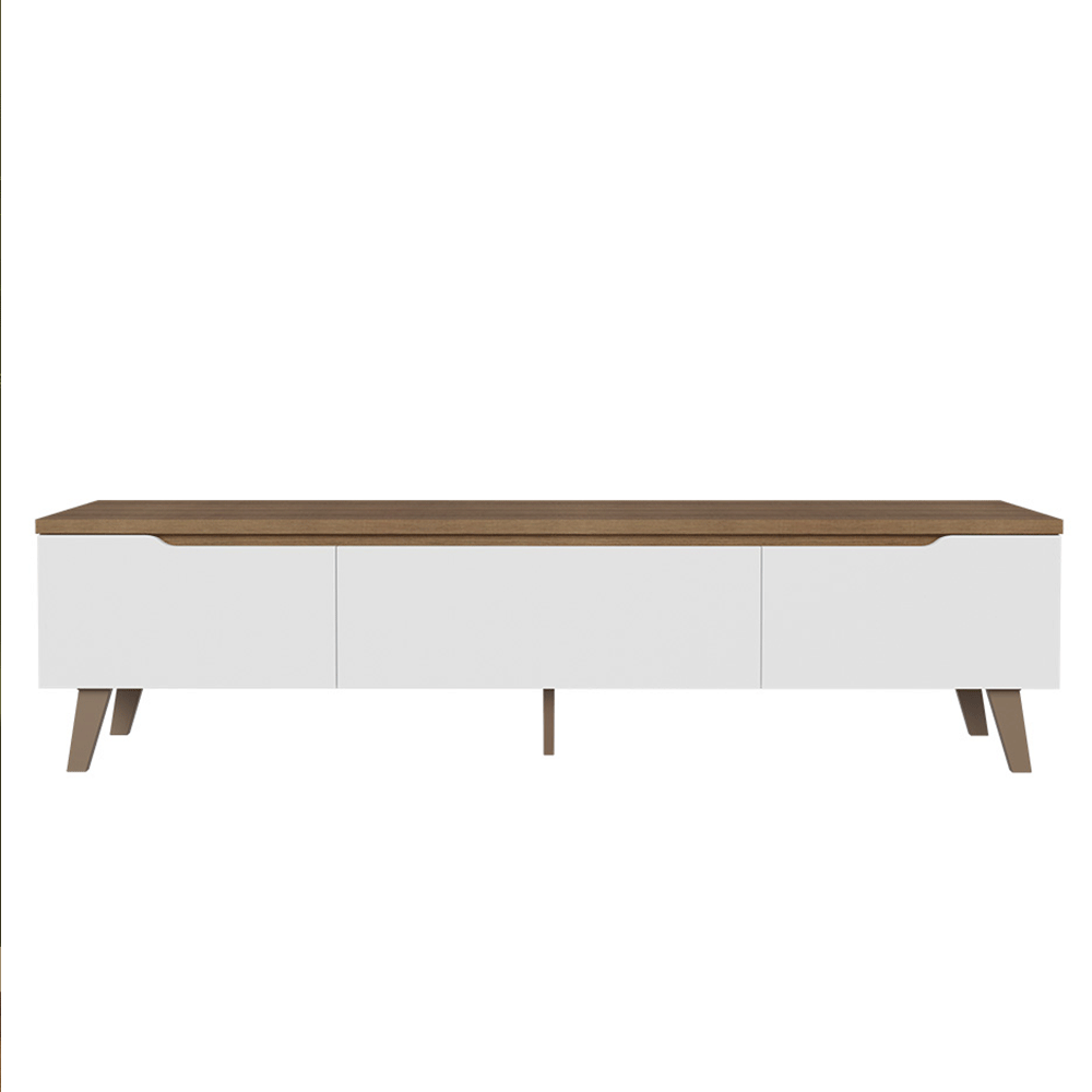 Rack para TV até 80 Polegadas 180 cm 2 Portas 1 Gaveta Rustic/Branco Nilo Madesa