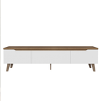 Rack para TV até 80 Polegadas 180 cm 2 Portas 1 Gaveta Rustic/Branco Nilo Madesa