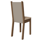 Conjunto Sala de Jantar Mesa Tampo de Vidro com 4 Cadeiras Rustic/Crema/Sintético Bege Aline Madesa