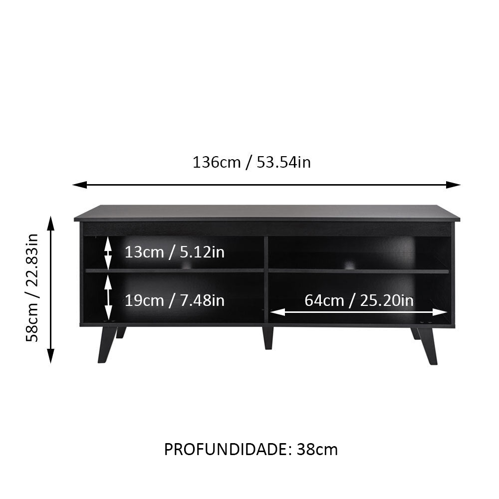 Rack para TV até 55 Polegadas Preto Madesa