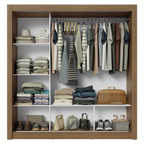 Guarda-Roupa Casal 3 Portas de Correr Rustic/Branco Madesa Mônaco