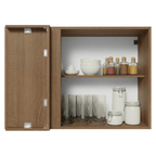 Armário Aéreo de Canto 1 Porta Rustic/Cinza Lux Madesa