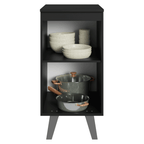 Balcão de Cozinha 40 cm 1 Porta Com Pés Preto Nice Madesa