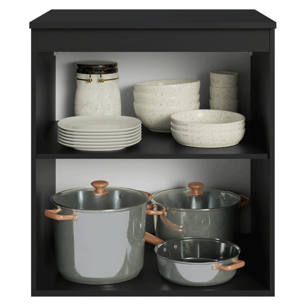 Balcão de Cozinha 60 cm 1 Porta Suspenso Preto Nice Madesa
