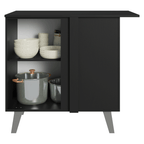 Balcão de Canto 1 Porta Com Pés Preto Nice Madesa