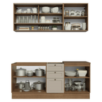 Armário de Cozinha Compacta 180 cm Rustic/Crema Vik Madesa 04