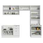 Armário de Cozinha Completa 270 cm Branco Vik Madesa 06