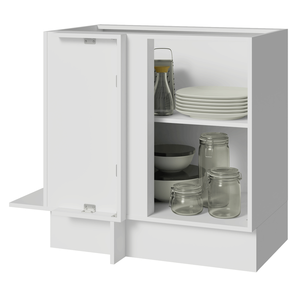 Balcão de Canto 1 Porta (Sem Tampo) Branco/Cinza Agata Madesa