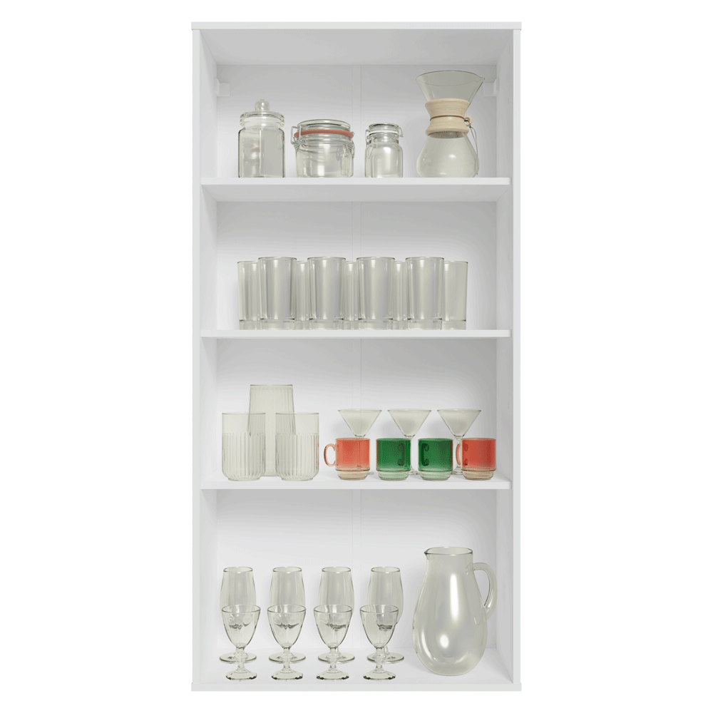 Módulo Cristaleira 70 cm 2 Portas de Vidro Branco/Crema Vik Madesa