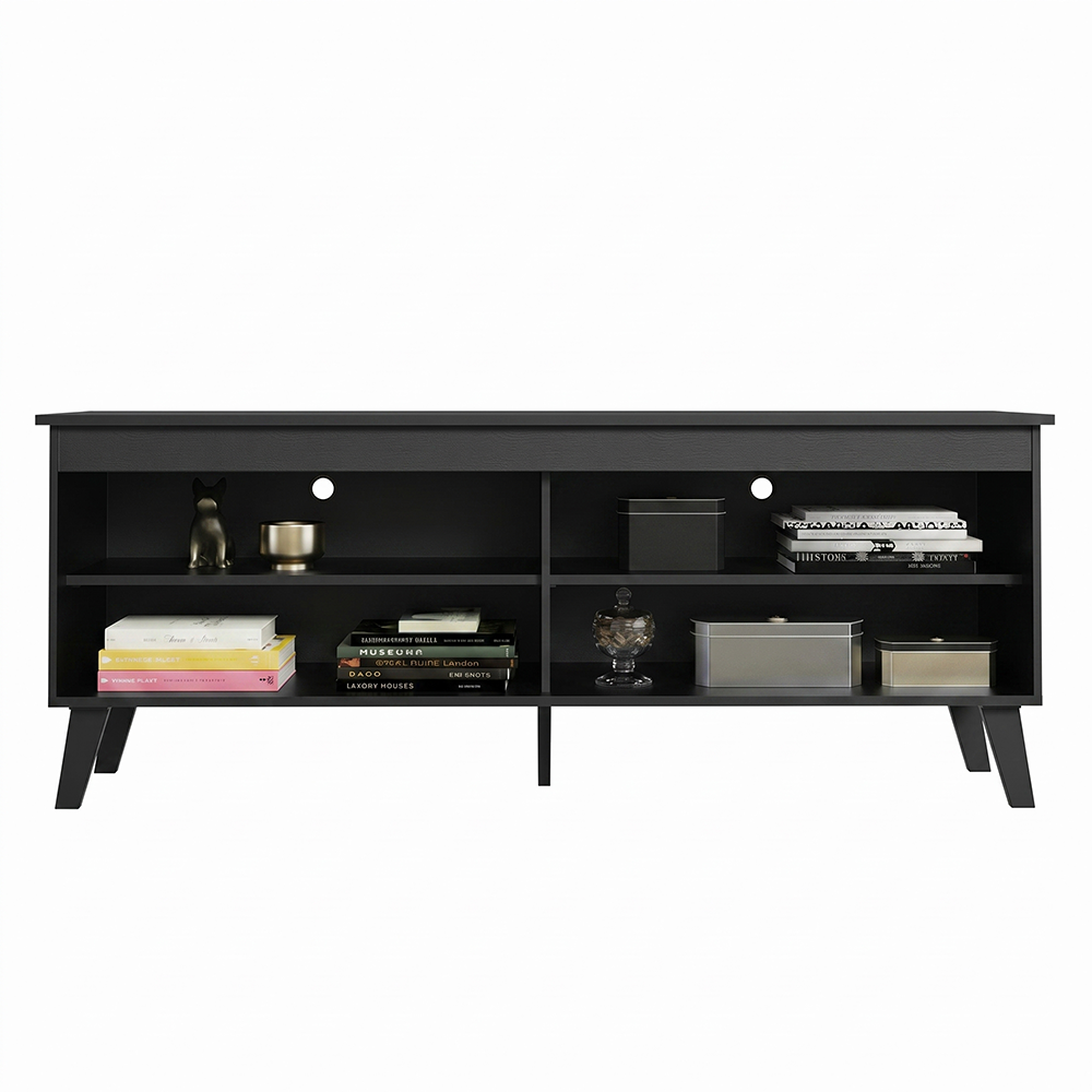 Rack para TV até 65 Polegadas com Pés Preto Turim Madesa