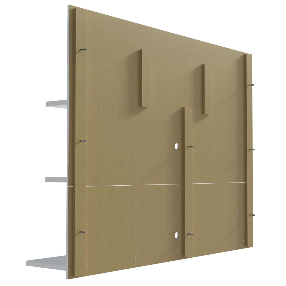 Rack com Painel para TV até 60 Polegadas 180 cm com Pés Branco/Rustic Cancun Madesa