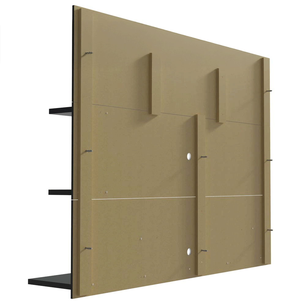 Rack com Painel para TV até 60 Polegadas 180 cm com Pés Preto/Rustic Cancun Madesa