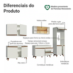 Armário de Cozinha Completa 310cm Branco Reims Madesa 01