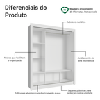 Guarda-Roupa Casal Madesa Mônaco 3 Portas de Correr Branco