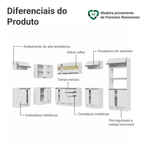 Armário de Cozinha Completa de Canto 100% MDF 447cm Frentes Branco Smart Madesa 02