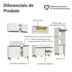 Armário de Cozinha Completa 310cm Branco Reims Madesa 02