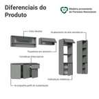 Armário de Cozinha Completa Suspenso 300cm Cinza Nice Madesa 07