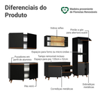 Armário de Cozinha Completa 310cm Preto Reims Madesa 01