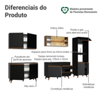 Armário de Cozinha Completa 310cm Preto/Rustic Reims Madesa 01