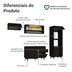 Armário de Cozinha Completa 260cm Preto Reims Madesa 07