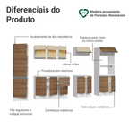 Armário de Cozinha Completa 100% MDF 300 cm Branco/Rustic/Crema Smart Madesa 01
