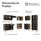 Armário de Cozinha Completa de Canto 417cm Rustic/Preto Emilly Madesa 02