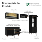 Armário de Cozinha Completa 260cm Preto Reims Madesa 12