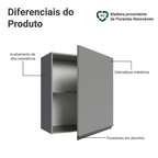 Armário Aéreo 60 cm 1 Porta Cinza Nice Madesa