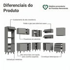 Armário de Cozinha Completa de Canto 465cm Cinza Nice Madesa 01