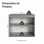 Balcão 80 cm 2 Portas Suspenso Cinza Nice Madesa