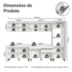 Armário de Cozinha Completa 310cm Branco Reims Madesa 02