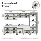 Armário de Cozinha Completa 310cm Branco Reims Madesa 01