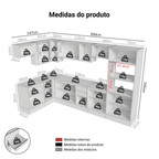 Armário de Cozinha Completa de Canto 100% MDF 447cm Frentes Branco Smart Madesa 02