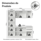 Armário de Cozinha Compacta 100% MDF 170 cm Branco Smart Madesa 01