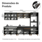 Armário de Cozinha Completa 310cm Preto/Rustic Reims Madesa 01