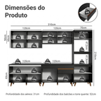 Armário de Cozinha Completa 310cm Preto Reims Madesa 01