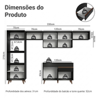 Armário de Cozinha Completa 330cm Preto Reims Madesa 01