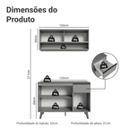 Armário de Cozinha Compacta 120cm Cinza Nice Madesa 01