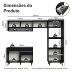 Armário de Cozinha Completa 260cm Preto Reims Madesa 12