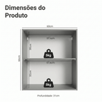 Armário Aéreo 60 cm 1 Porta Cinza Nice Madesa