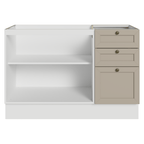 Balcão de Pia 120 x 60 cm 2 Portas 3 Gavetas (Sem Tampo) Branco/Crema Vik Madesa
