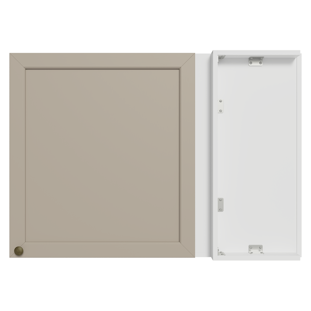 Armário Aéreo de Canto 1 Porta Branco/Crema Vik Madesa