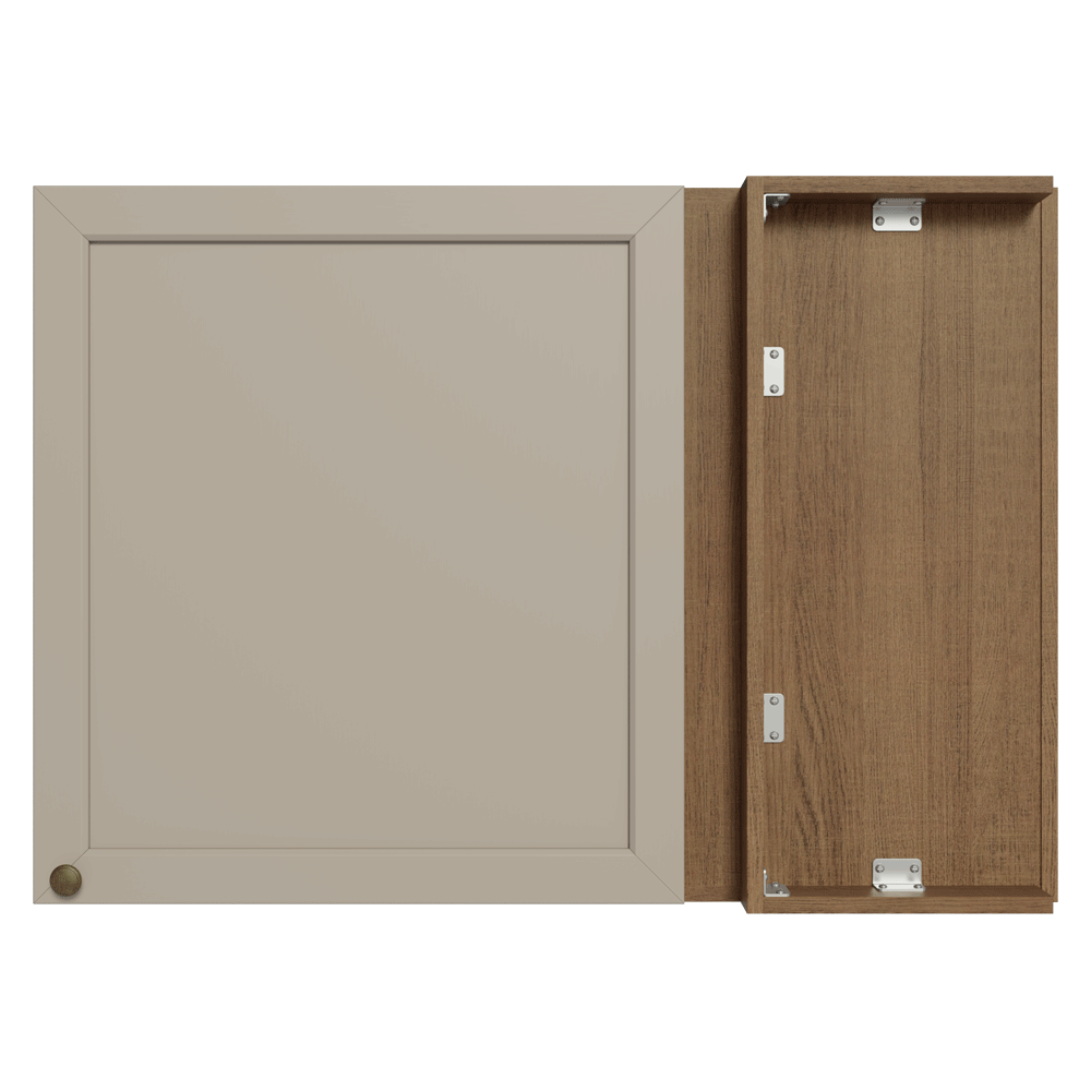 Armário Aéreo de Canto 1 Porta Rustic/Crema Vik Madesa