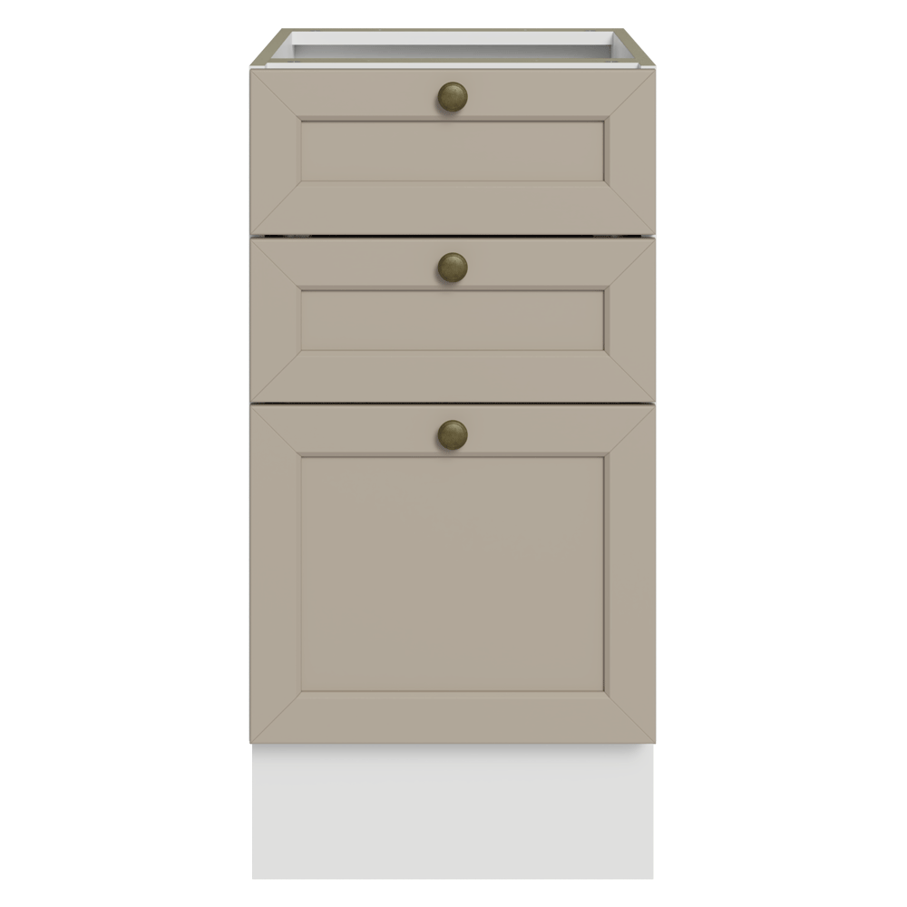 Balcão de Cozinha 40 x 60 cm 3 Gavetas (Sem Tampo) Branco/Crema Vik Madesa