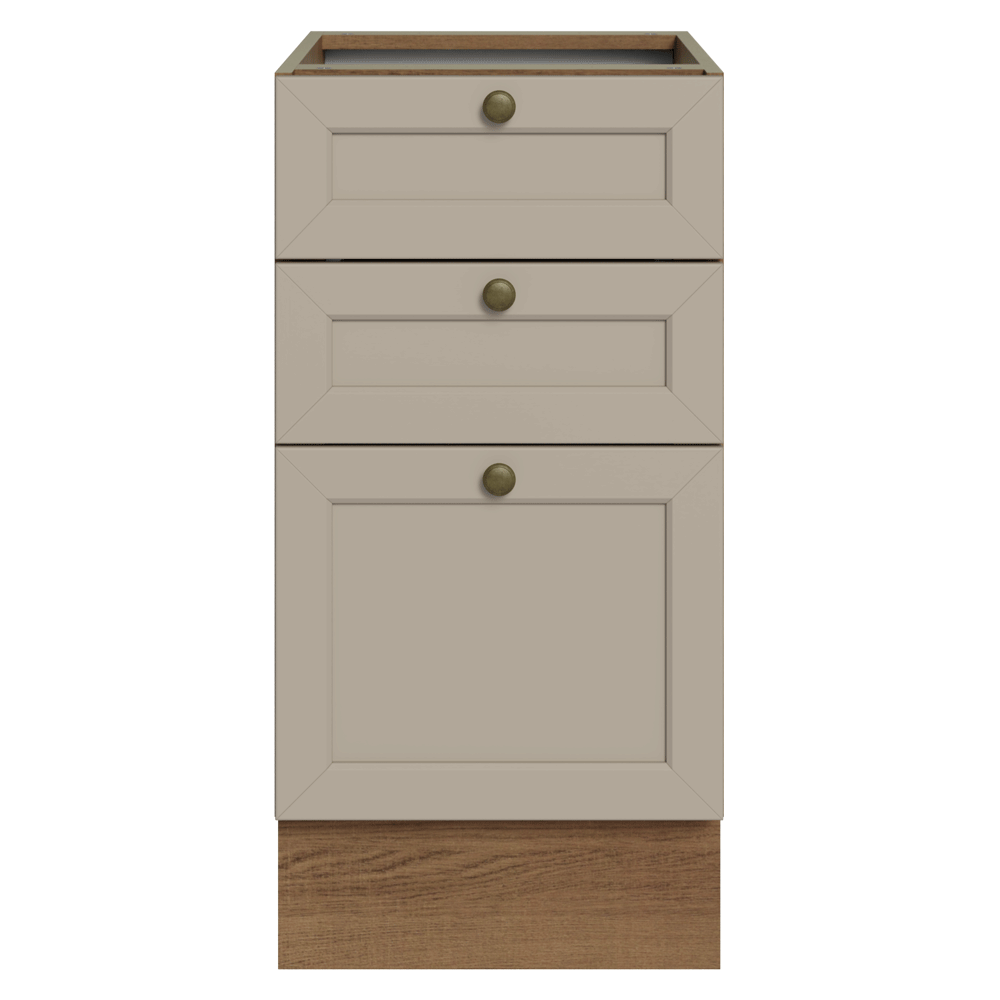 Balcão de Cozinha 40 x 60 cm 3 Gavetas (Sem Tampo) Rustic/Crema Vik Madesa